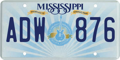 MS license plate ADW876