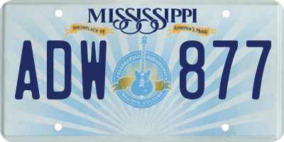 MS license plate ADW877