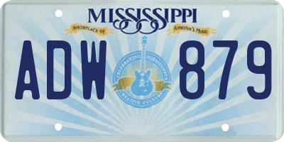MS license plate ADW879