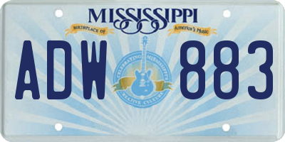 MS license plate ADW883