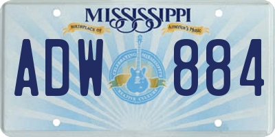 MS license plate ADW884