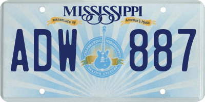 MS license plate ADW887