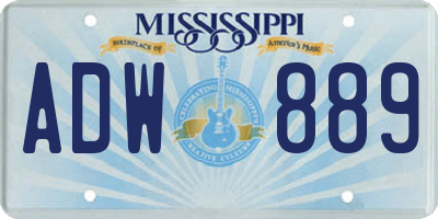 MS license plate ADW889