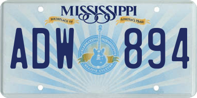 MS license plate ADW894