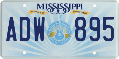 MS license plate ADW895