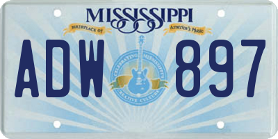 MS license plate ADW897