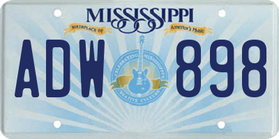 MS license plate ADW898
