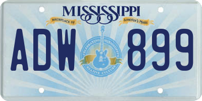 MS license plate ADW899