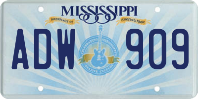 MS license plate ADW909