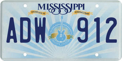 MS license plate ADW912