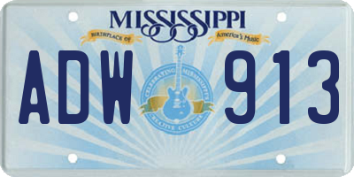 MS license plate ADW913