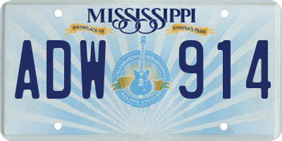MS license plate ADW914