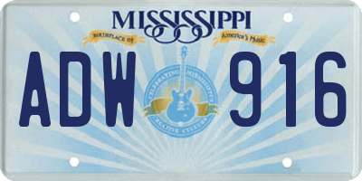MS license plate ADW916