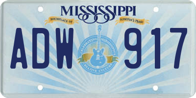 MS license plate ADW917