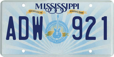 MS license plate ADW921