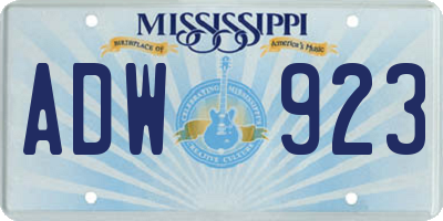 MS license plate ADW923