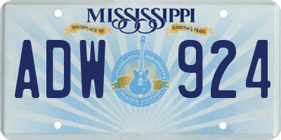 MS license plate ADW924
