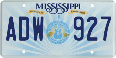 MS license plate ADW927