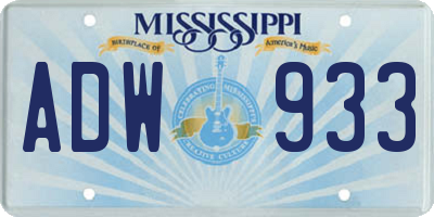 MS license plate ADW933