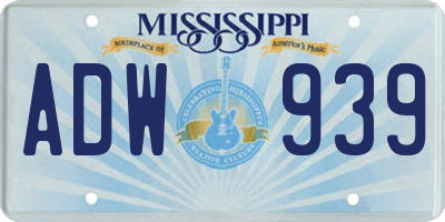 MS license plate ADW939