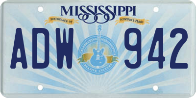 MS license plate ADW942