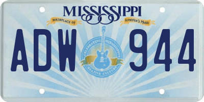 MS license plate ADW944