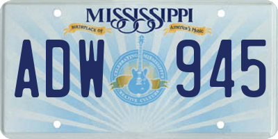 MS license plate ADW945