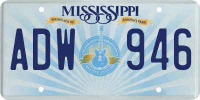 MS license plate ADW946