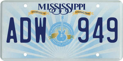MS license plate ADW949