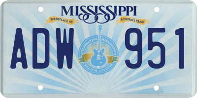 MS license plate ADW951
