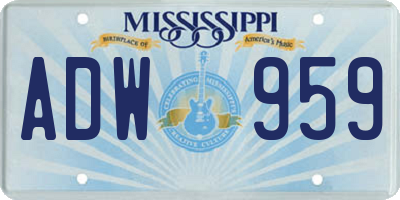 MS license plate ADW959