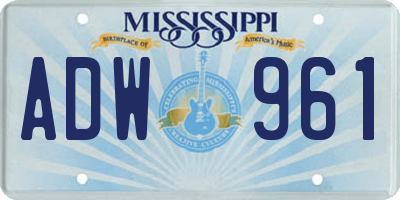MS license plate ADW961