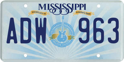 MS license plate ADW963