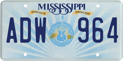 MS license plate ADW964