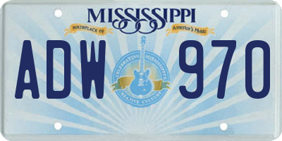 MS license plate ADW970