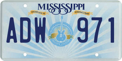 MS license plate ADW971