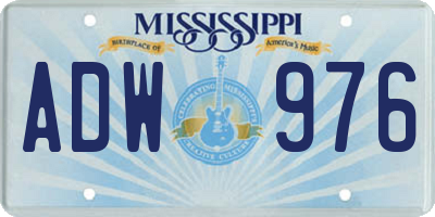 MS license plate ADW976