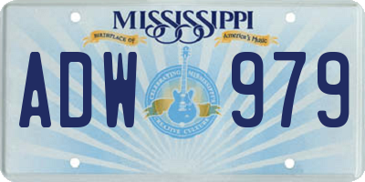 MS license plate ADW979