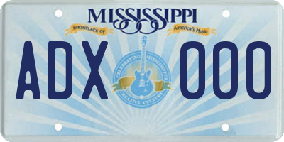 MS license plate ADX000