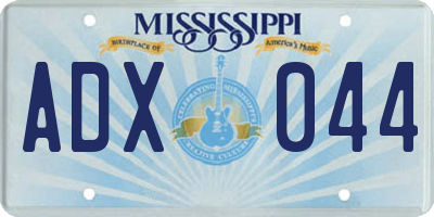 MS license plate ADX044