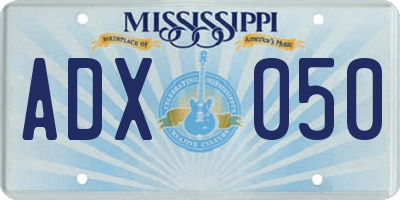MS license plate ADX050