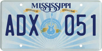 MS license plate ADX051