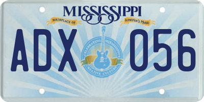 MS license plate ADX056