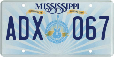 MS license plate ADX067