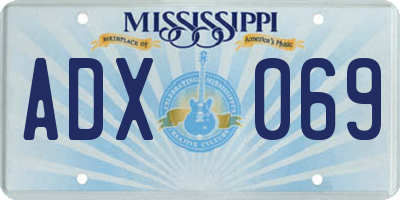 MS license plate ADX069