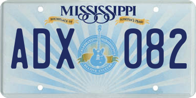 MS license plate ADX082