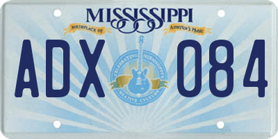 MS license plate ADX084