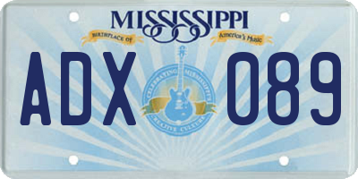 MS license plate ADX089
