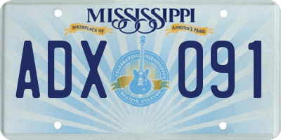 MS license plate ADX091