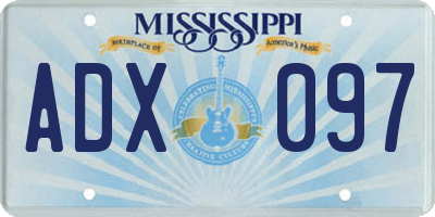 MS license plate ADX097